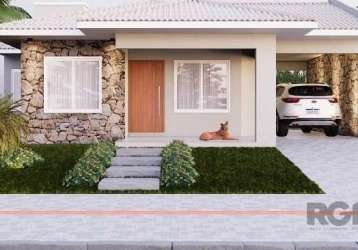 Casa em construção , casa com laje , 3 dorm sendo duas  suite  , banheiro social . sala de  estar e jantar integradas , cozinha conceito aberto ,porcelanato , area de  serviço , churrasqueira , , agua