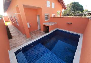 Casa lado praia em itanhaém - 2 dormitórios -  piscina com cascata  a poucos minutos do mar!!!