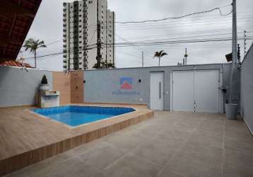 Casa com 3 dorms, 4 vagas, solemar, praia grande - r$ 1.19 mi