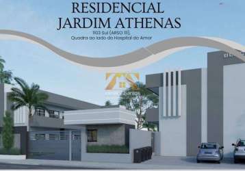 Casa 2/4, sendo 1 suíte, 52 m² - 1103 sul (arse 111) - residencial jardim athenas - palmas/to