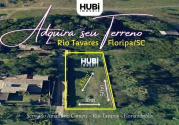 Lote murado e pronto para construir com 833m² - rio tavares, florianópolis, sc