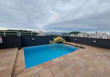 Guarujá praia do tombo flat 1 dormitório 60m² 1 vaga piscina sauna academia