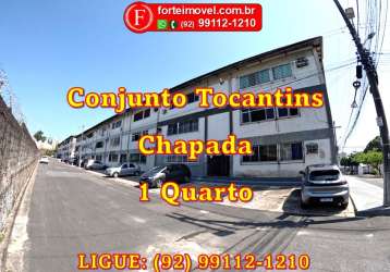 Apartamento no terreo do tocantins com 1 quarto e sala ampliada