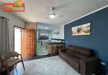 Casa lado praia com 2 quartos à venda, 66 m² por r$ 310.000 - balneário jussara - mongaguá/sp