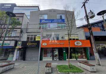 Sala para alugar, 72.44 m2 por r$1100.00  - centro - joinville/sc