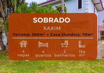 Sobrado para venda em curitiba, xaxim, 4 dormitórios, 1 suíte, 2 banheiros, 4 vagas