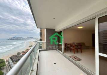 Apartamento com vista mar, 4 dormitórios (2 suítes), 1 vaga, área de lazer, pitangueiras, guarujá/sp