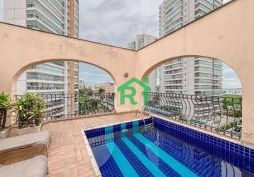 Cobertura lazer privativo 3 suítes à venda, 180m² r$1.280.000 – praia da enseada - guarujá/sp