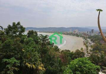 Terreno à venda, vista ao mar, 498 m² por r$ 1.000.000, península/enseada, guarujá/sp