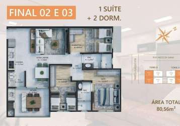 Venda | calefi home club com 80,56 m², 2 dormitório(s), 2 vaga(s). vila marumby, maringá