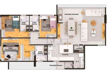 Apartamento à venda, 128 m² por r$ 1.203.343,00 - jardim maria josé - votorantim/sp