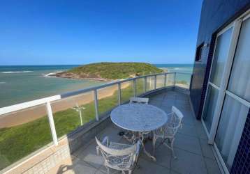 Cobertura 4 suítes com piscina, frente para praia, praia de peracanga - enseada azul - guarapari/es