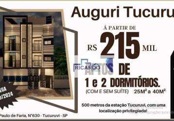 Apartamentos com 1 ou 2 dormitórios à venda, próximo do metrô tucuruvi - vila gustavo - são paulo/sp