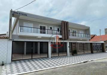 Casa sobreposta com sacada, 3 dormitórios à venda, 65 m² por r$ 320.000 - vila caiçara - praia grande/sp