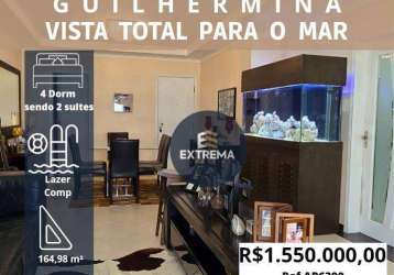 Apartamento com 4 dormitórios à venda, 164 m² por r$ 1.550.000,00 - vila guilhermina - praia grande/sp