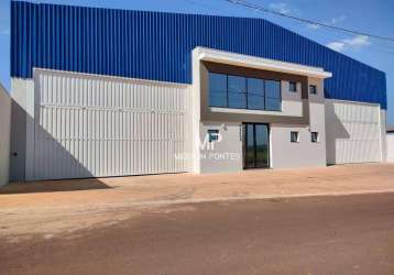 Barracão para alugar, 1200 m² por r$ 13.000,00/mês - distrito industrial josé aparecido tomé - jaboticabal/sp