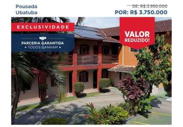 Vendo hotel pousada portal da palmeira familiar em ubatuba (única na cidade com piscina aquecida com acesso a pcd)