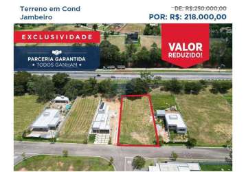 Terreno a venda em condomínio com 1.200m² em jambeiro