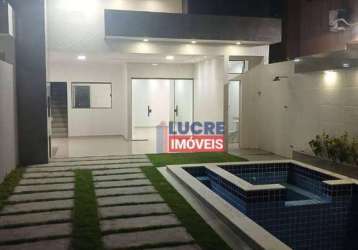 Casa com 3 suítes à venda, 210 m² por r$ 550.000 - cidade balnearia novo mundo -carapibus,  conde/pb