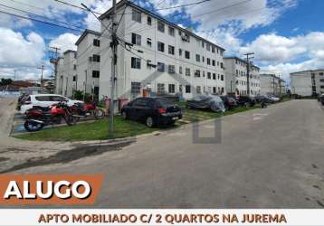 Alugo apartamento mobiliado com 2 quartos na jurema