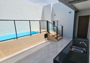 Cobertura linear c/ piscina- aeroclube- 105m²- 03qts- 02vgs