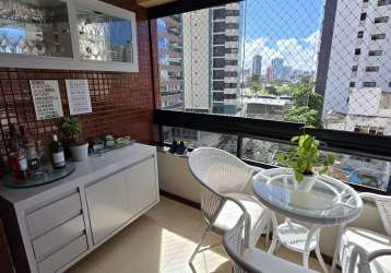 Excelente apartamento na pituba, nascente, 2/4, 1 suíte, dependência completa, 84,70 m2, 2 vagas