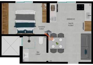 Apartamento com 1 dormitório à venda, 33 m² por r$ 124.283,00 - jardim janaína - biguaçu/sc
