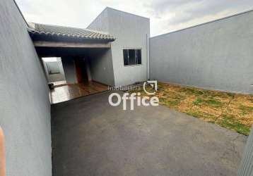 Oportunidade casa com 2 dormitórios à venda, 88 m² por r$ 300.000 - setor scala ii - anápolis/go