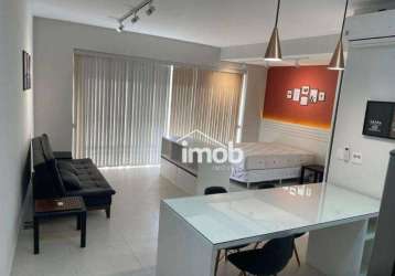 Apartamento studio para alugar, 50 m² por r$ 4.600/mês - pompéia - santos/sp