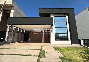 Excelente casa térrea em condomínio, à venda, parque taua condomínio araçari, londrina, pr, 3 quart