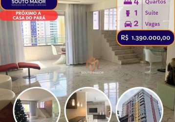 Cobertura com 4 dormitórios à venda, 276 m² por r$ 1.390.000,00 - boa viagem - recife/pe