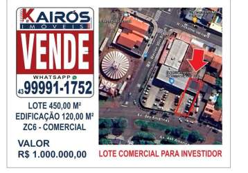 Lote comercial zc6 - investidor