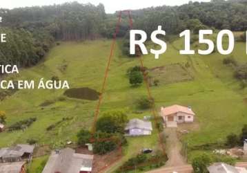 113905 chácara 1ha casa dois quartos, rica em água, fibra ótica, posto de saúde e mercado