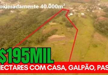 [596]chácara no caraá com 4 hectares, casa,  pasto, galpão, frutíferas