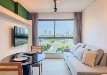 Flat com 1 quarto para alugar, 33 m² - cabanga - recife/pe