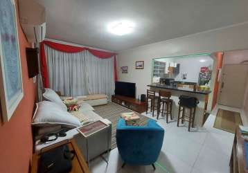 Apartamento mobiliado com 2 quartos e garagem fechada, bairro embaré, em santos/sp