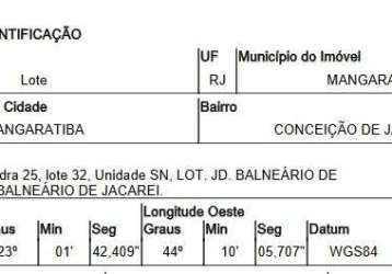 Oportunidade única em mangaratiba - rj | tipo: terreno | negociação: venda direta online  | situação: imóvel