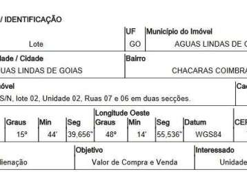 Oportunidade única em aguas lindas de goias - go | tipo: terreno | negociação: venda online  | situação: imóvel