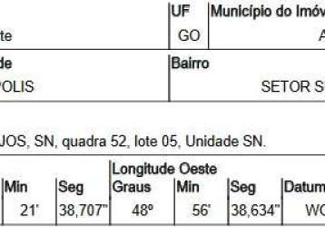 Oportunidade única em anapolis - go | tipo: terreno | negociação: leilão  | situação: imóvel