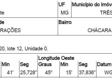 Oportunidade única em tres coracoes - mg | tipo: terreno | negociação: venda direta online  | situação: imóvel