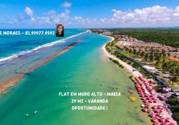 Flat exclusivo em muro alto - makia beach