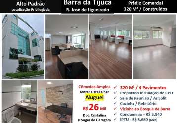 Prédio barra da tijuca josé de figueiredo 320m²