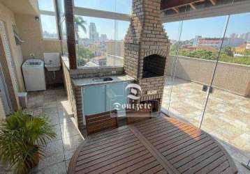 Cobertura com 2 dormitórios à venda, 104 m² por r$ 460.000,00 - vila alzira - santo andré/sp