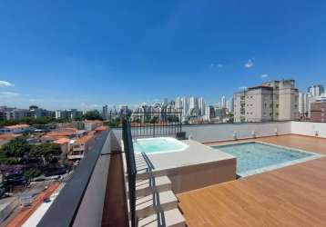 Studio no jardim são paulo, com piscina, elevador, lavanderia e sacada, recém-construído.