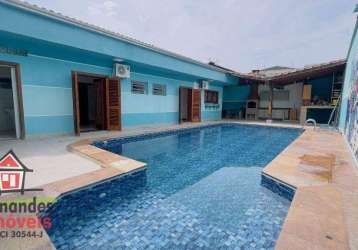 Casa isolada com piscina 3 quartos  para alugar definitivo pacote, 150 m² por r$ 9.500/mês - canto do forte - praia grande/sp