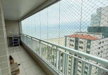 Apartamento vista lateral mar  com 3 dormitórios para alugar definitivo pacote 123 m² por r$ 5.500 mês  aviação  praia grande sp