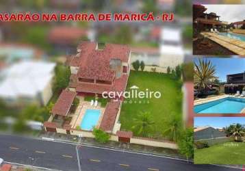 Casarão na praia da barra de maricá - 6 quartos (5 suítes), piscina, campo de futebol, sauna, ótima para moradia ou pousada