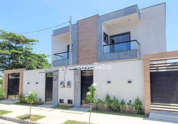 Casa com 3 dormitórios, 1 suíte com closet, churrasqueira,  à venda, 122 m² por r$ 660.000 - jardim atlântico leste (itaipuaçu) - maricá/rj