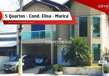 Casa com 5 dormitórios à venda, 280 m² por r$ 1.300.000,00 - ponta grossa - maricá/rj