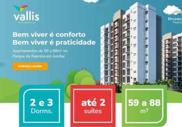 Apartamento com 2 dormitórios à venda, 72 m² por r$ 473.218,61 - parque da represa - jundiaí/sp